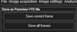 PIVlab Save as Paraview VTK file export panel