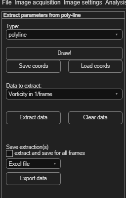 PIVlab Extract parameters from poly-line panel
