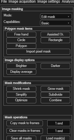 PIVlab Image masking panel in Basic mode
